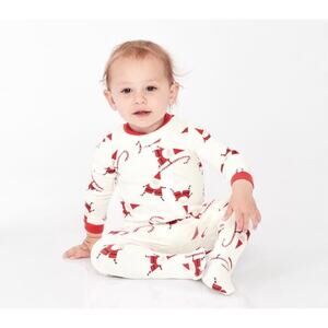 west elm x pbk Modern Smiley Santa Organic Nursery Pajamas